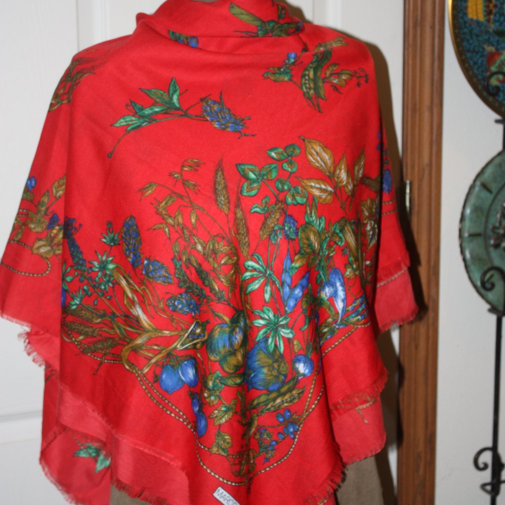 Vintage Marco Corsari Scarf Signed 46 X 46 Vintage Marco Corsari Scarf Signed 46 X 46